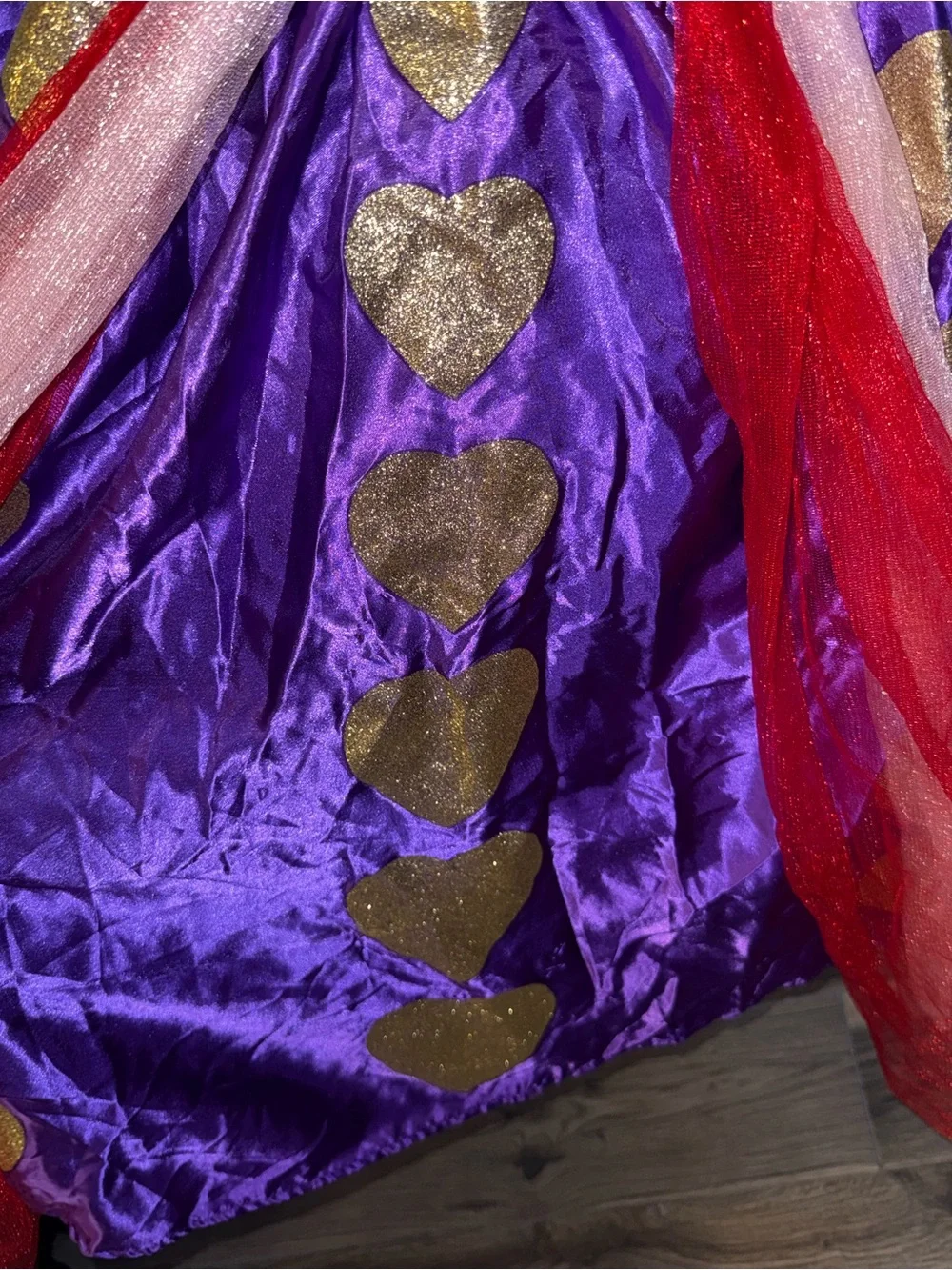 Kids Royal Heart Princess Costume - Purple & Red